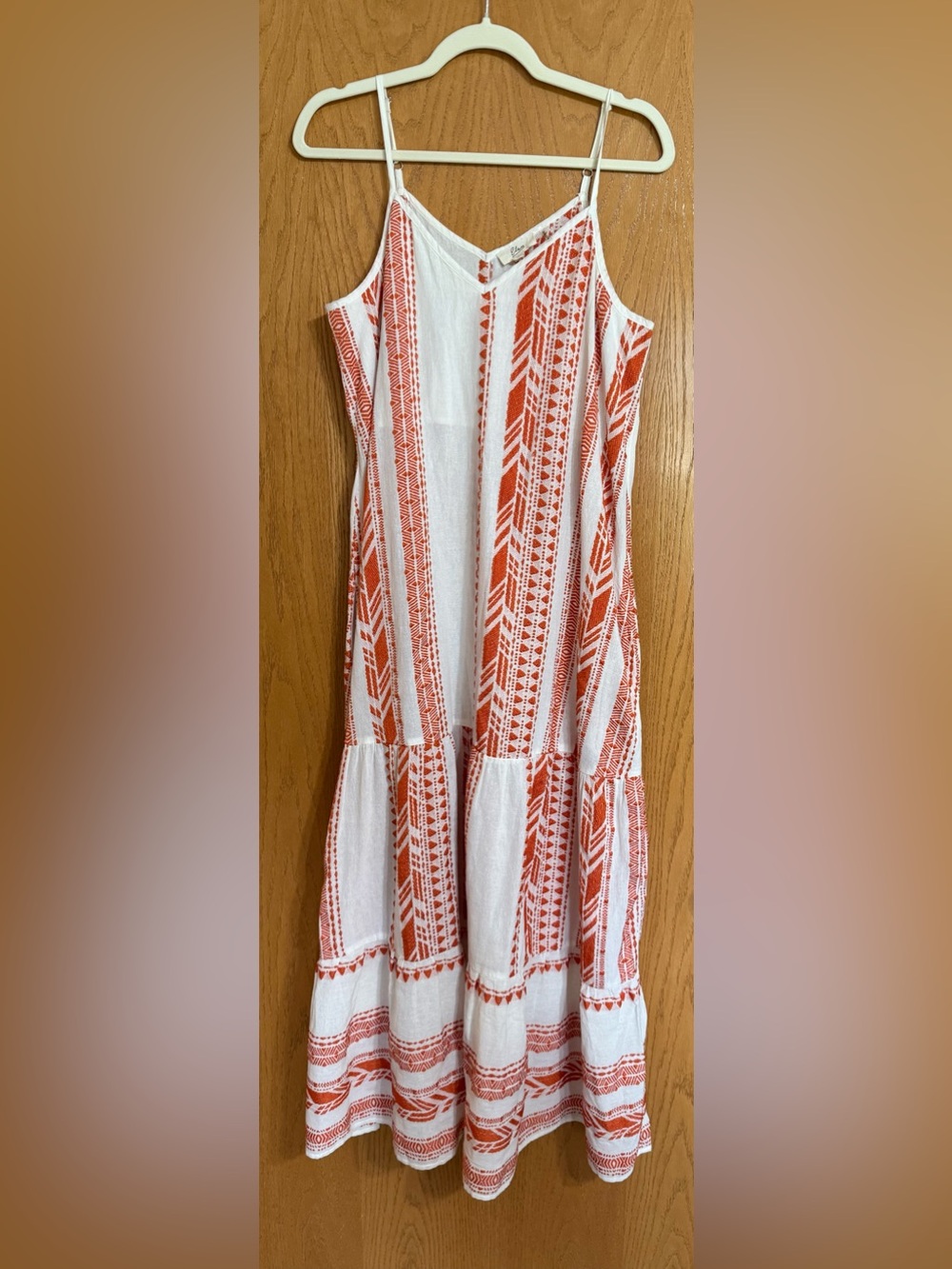 Elan brand, size large, embroidered cotton blend cover up maxi Dress